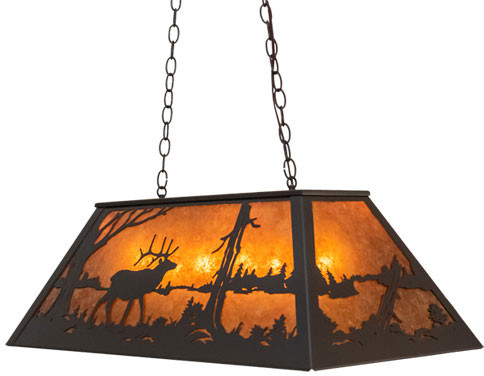 Meyda Custom 122975 Elk at Lake Rustic Timeless Bronze Kitchen Island Lighting