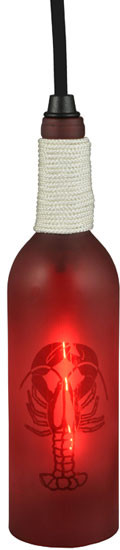 Meyda Custom 124509 Coastal Lobster Wine Bottle 5 Inch Diameter Mini Pendant Light Fixture
