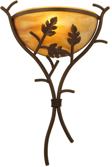 Meyda Custom 128676 Oak Branch Rustic Cafe-Noir Wall Light Sconce
