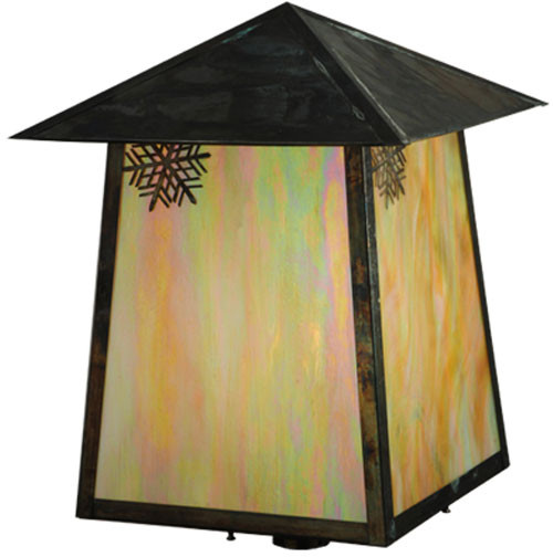 Meyda Custom 129246 Stillwater Snowflake Craftsman 27.5" Tall Exterior Pier Mount