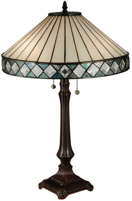 Meyda Lighting 134537 Diamondring Tiffany Side Table Lamp