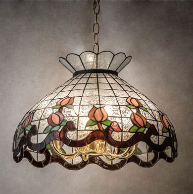Meyda Lighting 134790 Roseborder Tiffany Clear Pendant Lighting