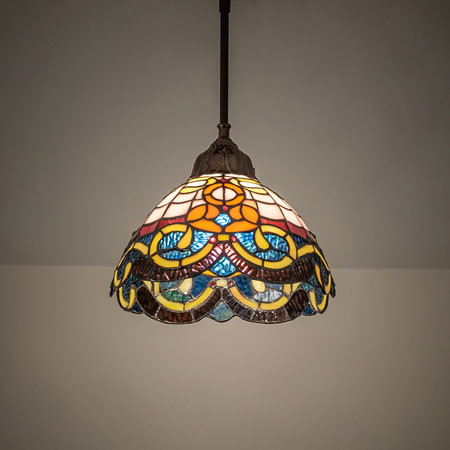 Meyda Lighting 139440 Saturday Morning Tiffany Mahogany Bronze Mini Lighting Pendant