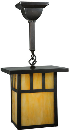 Meyda Custom 139480 Hyde Park Craftsman Craftsman Brown Mini Hanging Pendant Light