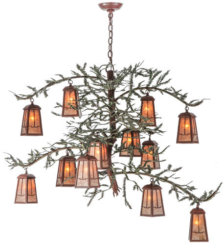 Meyda Custom 140897 Pine Branch Rust LED Chandelier Light