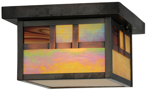 Meyda Custom 141353 Hyde Park Mission Craftsman Brown Flush Mount Lighting Fixture