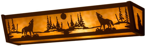 Meyda Custom 14266 Northwoods Wolf on the Loose Earth Light Sconce