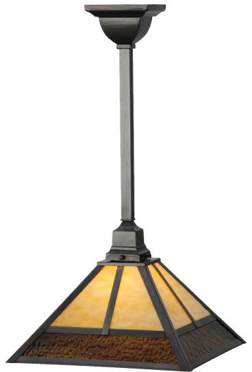 Meyda Custom 144133 T Mission Craftsman Brown Hanging Light
