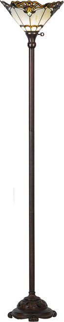 Meyda Lighting 144756 Shell with Jewels Tiffany Mahogany Bronze Torchiere Lamp