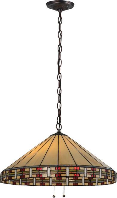 Meyda Lighting 144964 Arizona Tiffany Mahogany Bronze Hanging Lamp