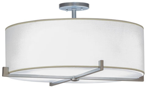 Meyda Custom 145105 Cilindro Structure Brushed Nickel Fluorescent Flush Mount Light Fixture
