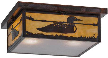 Meyda Custom 145224 Hyde Park Rustic Vintage Copper Ceiling Light