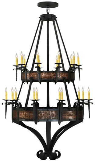Meyda Custom 145338 Costello Traditional Wrought Iron Ceiling Chandelier