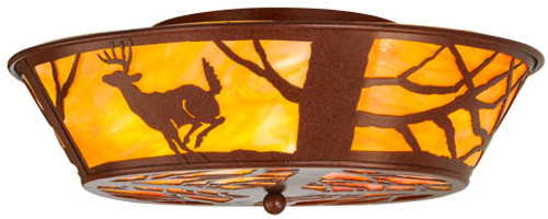 Meyda Custom 146915 Deer on the Loose Country Rust Ceiling Light Fixture