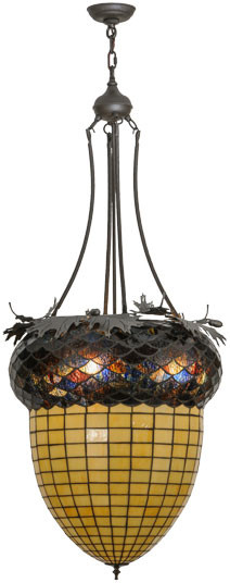 Meyda Custom 148471 Greenbriar Oak Pewter;Custom;Oil Rubbed Bronze Drop Lighting Fixture