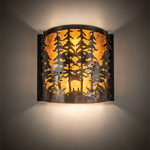 Meyda Custom 149252 Tall Pines Antique Copper / Burnished Wall Light Fixture