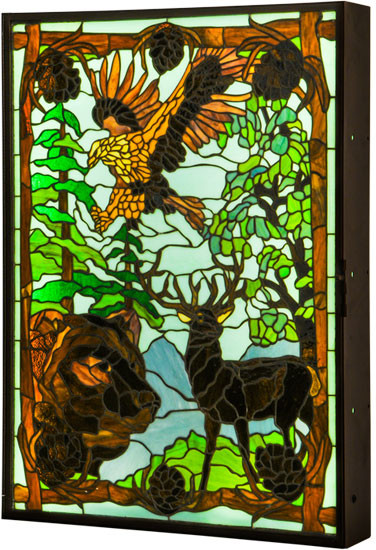 Meyda Custom 149464 Wilderness Tiffany Mahogany Bronze LED Window Box