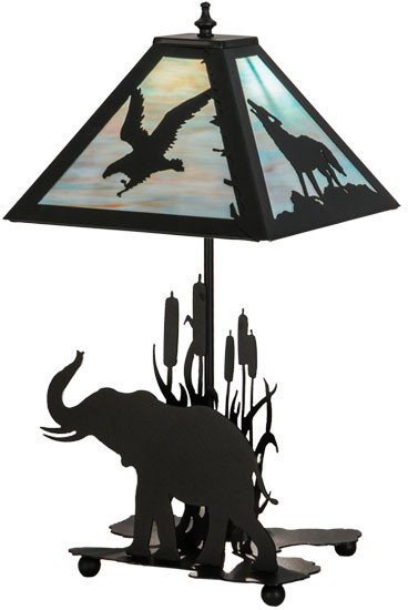 Meyda Custom 150573 Wildlife on the Loose Rustic Black / Na Table Lamp Lighting