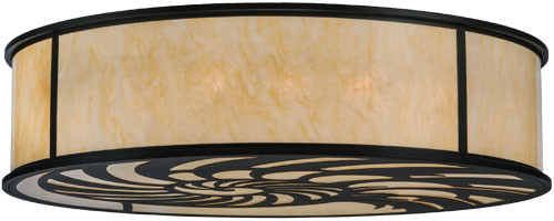 Meyda Custom 150495 Nautilus Black / Carmel Onyx Ceiling Lighting