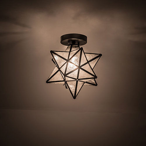 Meyda Custom 150958 Moravian Star Clear Seedy Contemporary Ceiling Light Fixture