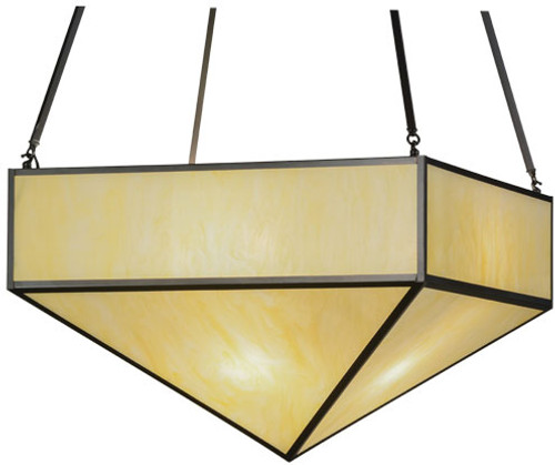 Meyda Custom 151396 Mission Prime Honey Onyx Acrylic Craftsman Brown Pendant Hanging Light