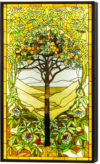 Meyda Lighting 152459 Tiffany Tree of Life Tiffany Mahogany Bronze LED Window Box