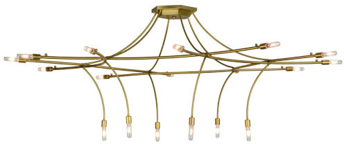Meyda Custom 152800 ISON Contemporary Natural Brass Chandelier Lamp