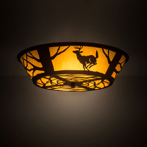Meyda Custom 15277 Deer on the Loose Country Earth Marble Acrylic Ceiling Lighting