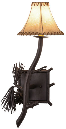 Meyda Custom 152832 Lone Pine Mahogany Bronze Wall Sconce Light