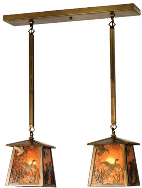 Meyda Custom 15286 Ducks in Flight Rustic Antique Copper Multi Pendant Lighting