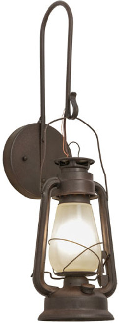 Meyda Custom 153107 Miner's Lantern Country Distressed Rust Wall Lighting