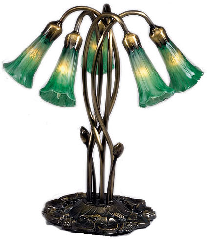 Meyda Lighting 15386 Green Pond Lily Traditional Accent Table Lamp Lighting