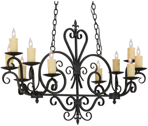 Meyda Custom 153936 Kenneth Antique Iron Gate Chandelier Lamp