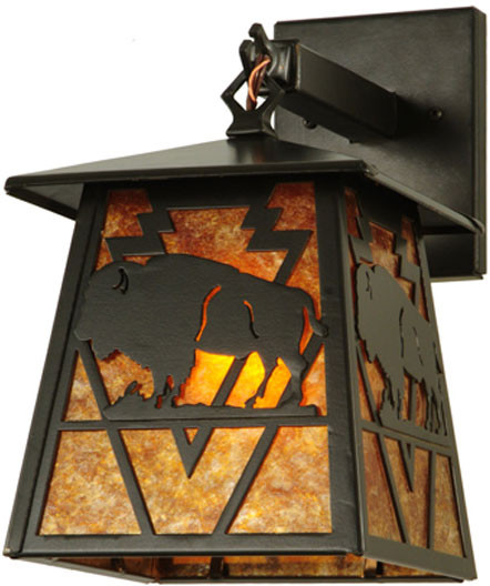 Meyda Custom 15396 Lone Buffalo Country Timeless Bronze Sconce Lighting