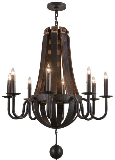 Meyda Custom 154052 Barrel Stave Madera Timeless Bronze Flush Mount Lighting