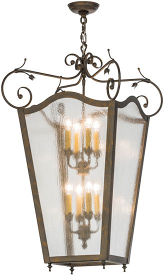 Meyda Custom 155141 Tessa French Bronze / Clear Seedy Glass Foyer Lighting Fixture