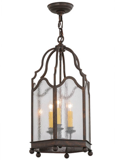 Meyda Custom 155286 Antencio Gilded Tobacco / Clear Seedy Glass Entryway Light Fixture
