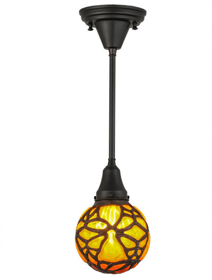 Meyda Lighting 157348 Castle Butterfly Orb Rustic Amber Mini Pendant Lighting