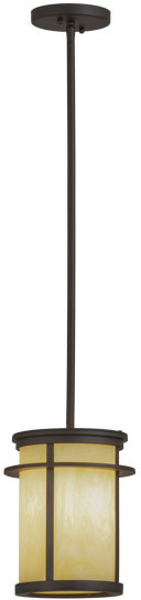 Meyda Custom 157520 Theron Oil Rubbed Bronze / Honey Onyx Acrylic Mini Hanging Light