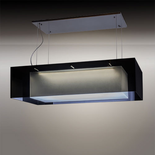 Meyda Custom 157722 Quadrato Shadow Box Modern Extreme Chrome LED Kitchen Island Light