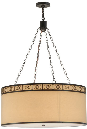 Meyda Custom 161029 Cilindro Circle X Timeless Bronze Drum Hanging Pendant Lighting
