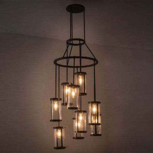 Meyda Custom 161892 Cartier Black/Clear Seedy Acrylic Multi Drop Lighting