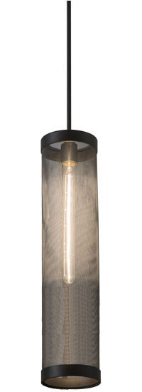 Meyda Custom 162937 Cilindro Cage Old Wrought Iron / Black Mini Pendant Lamp