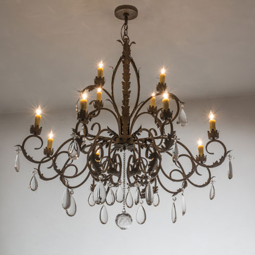 Meyda Custom 164238 New Country French Pompeii Gold Hanging Chandelier