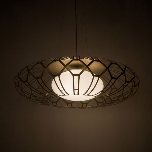 Meyda Custom 165155 Margo Mizner Contemporary Satin Titanium Lighting Pendant