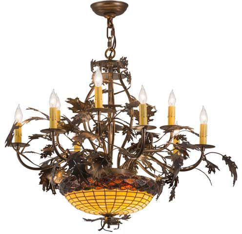 Meyda Custom 165485 Greenbriar Oak Country Antique Copper Burnished Lighting Chandelier