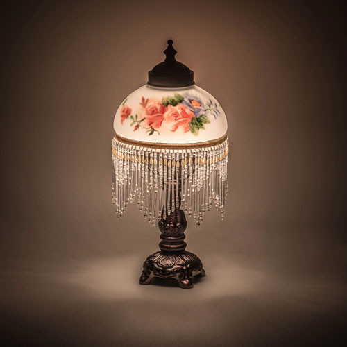 Meyda Lighting 16578 Rose Bouquet Traditional Mahogany Bronze Table Lamp