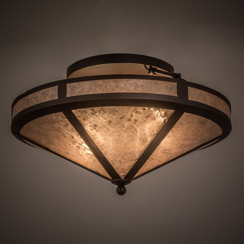 Meyda Custom 169174 Craftsman Cafe-Noir Flush Mount Ceiling Light Fixture