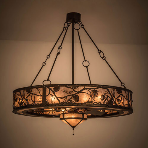 Meyda Custom 169287 Whispering Pines Cafe-Noir Home Ceiling Fan