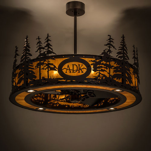 Meyda Custom 171918 Personalized Tall Pines Rustic Copper Vein / New Mica Acrylic Chandel-Air Home Ceiling Fan